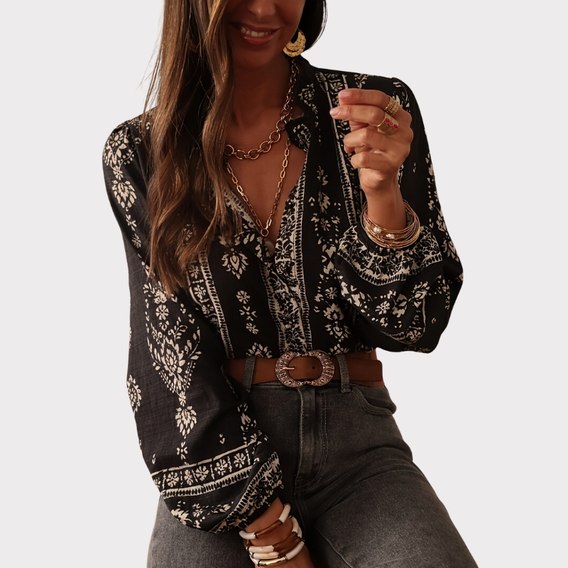 Chic Lantern Sleeve Blouse Top Liora Lane Boutique