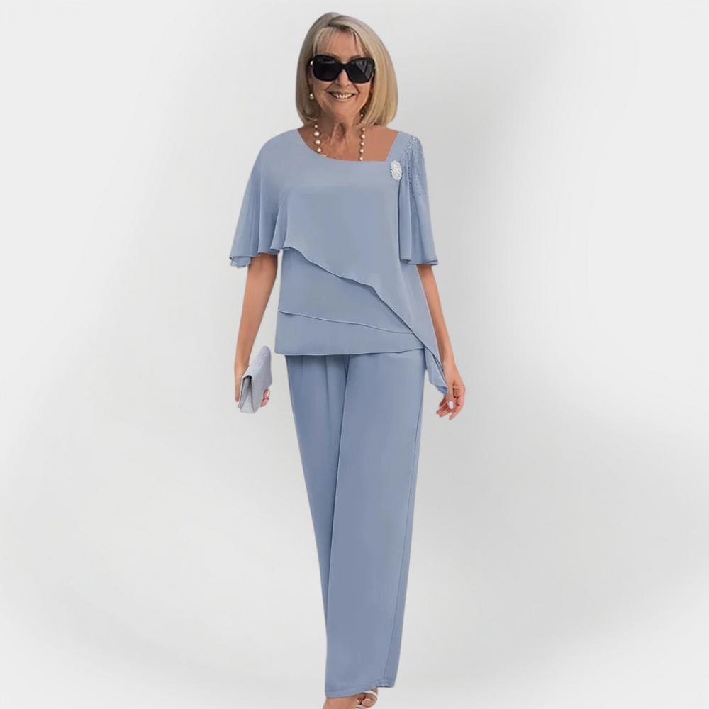 Elegant Double Set Blouse and Pants Jasmine's Boutique Australia
