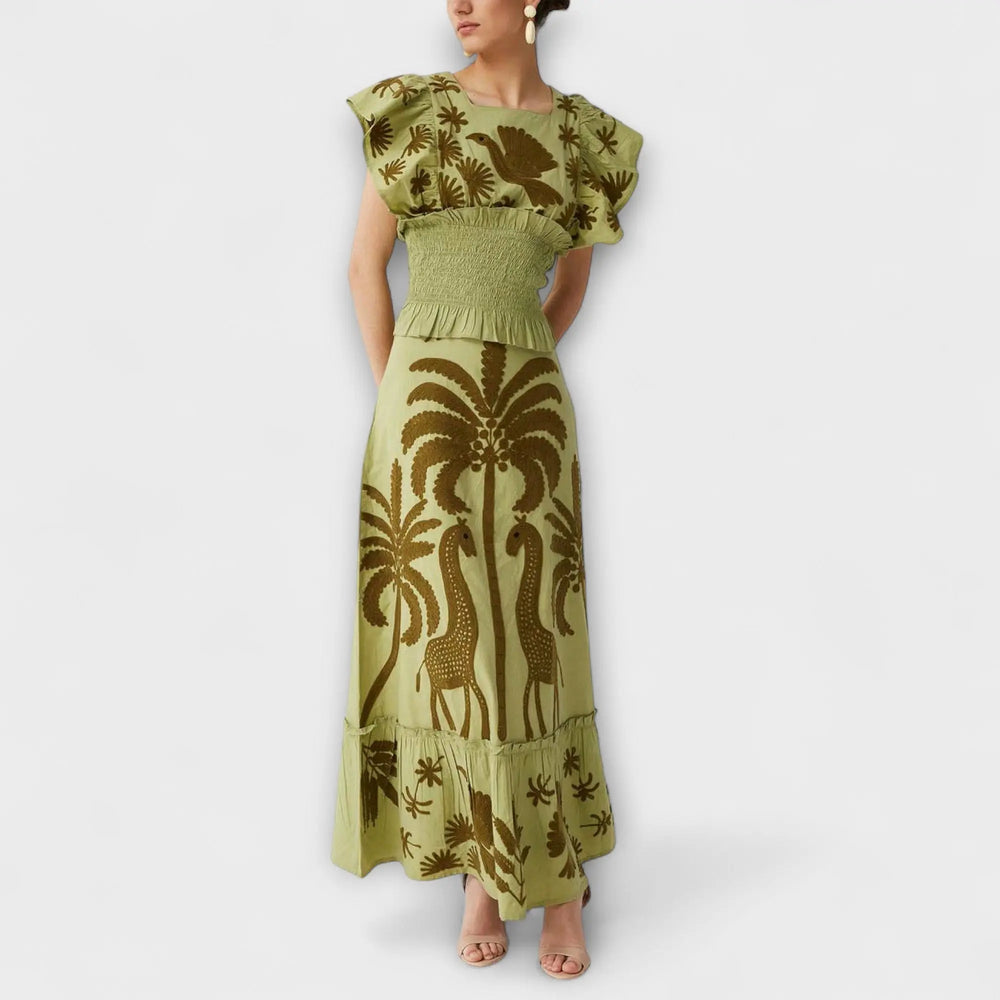 Stylish Tanktop with Palm and Tropical Bird Design Jasmine's Boutique Australia