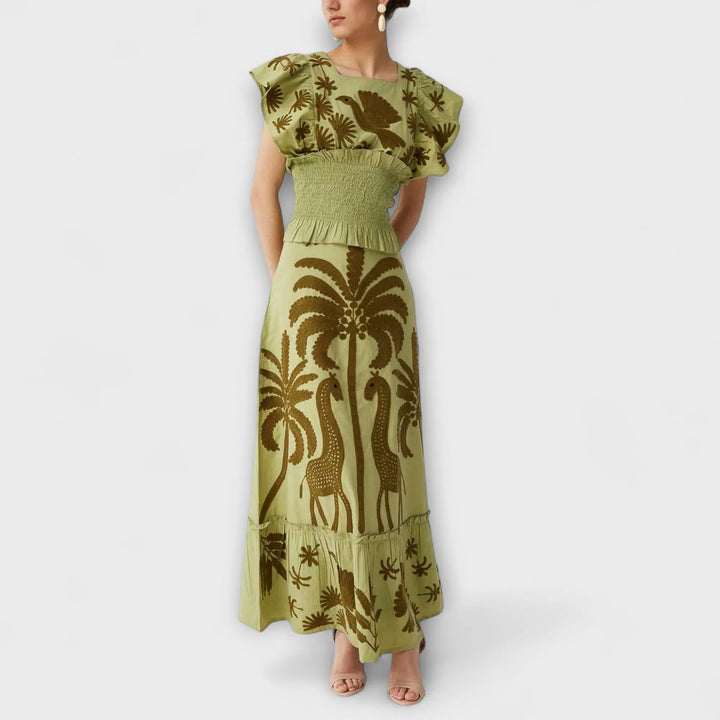 Stylish Tanktop with Palm and Tropical Bird Design Jasmine's Boutique Australia