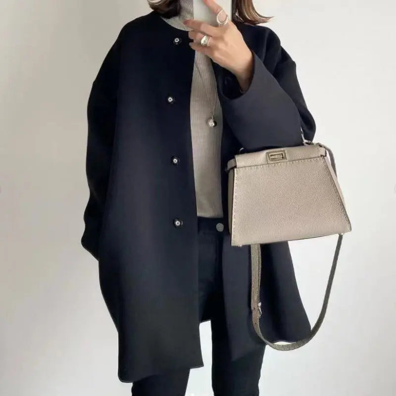 Ébène Minimalist Wool-Blend Coat Jasmine's Boutique Australia