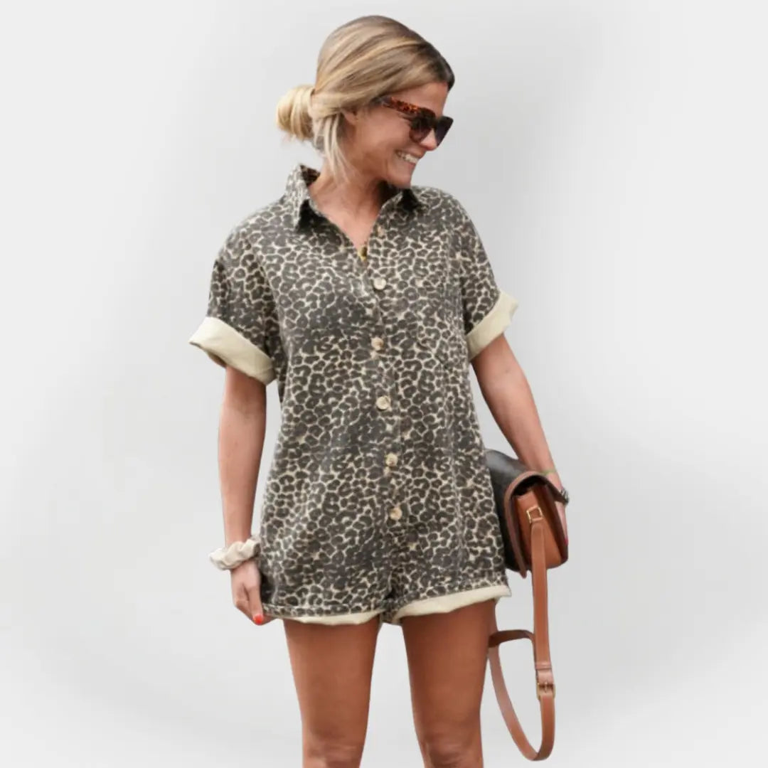 Full-Length Jumpsuit with Leopard Print Jasmine's Boutique Australia