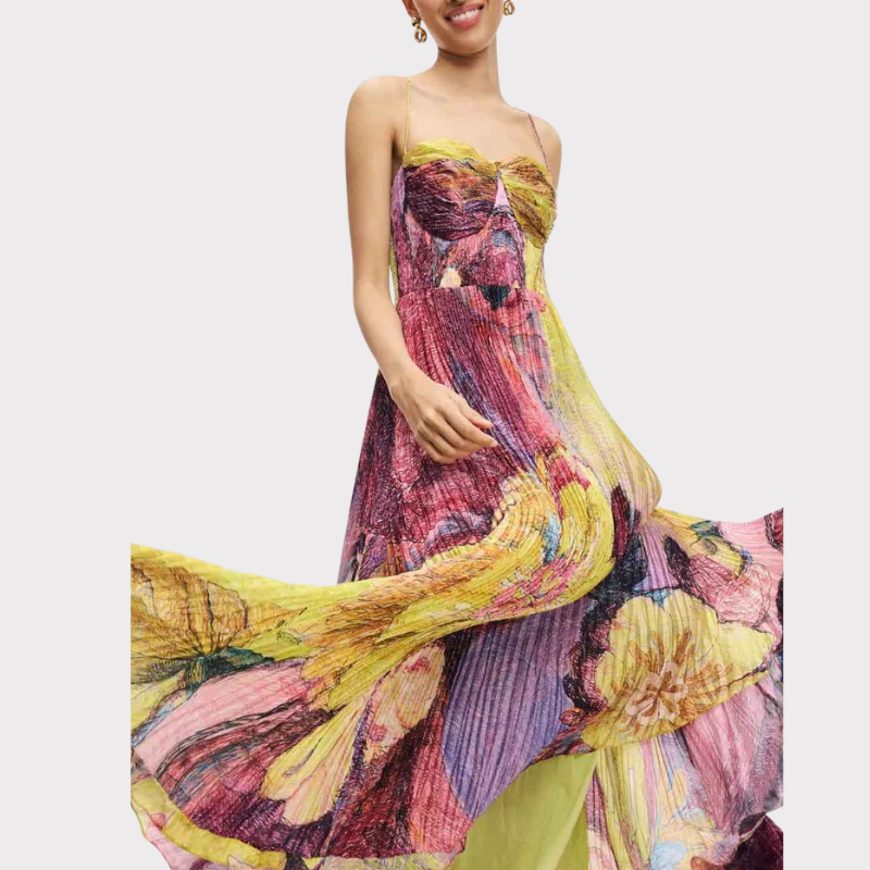 Delilah | Pleated Maxi Dress Liora Lane Boutique