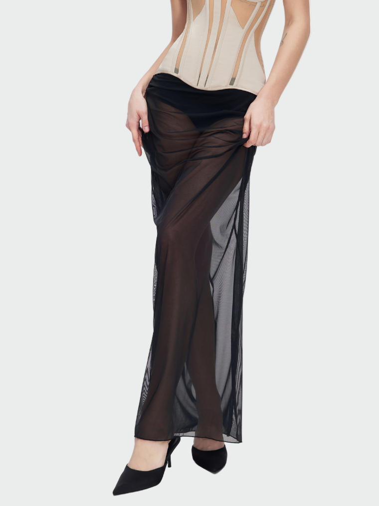 Ethereal Sheer Black Maxi Skirt Jasmine's Boutique Australia