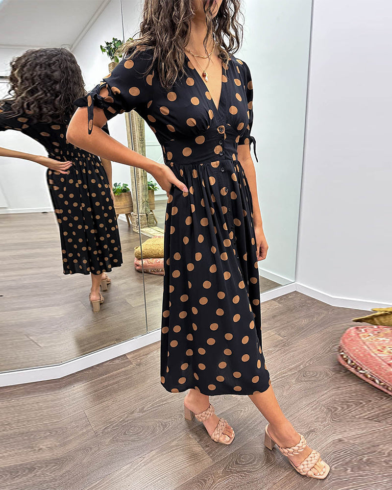 Monique™ | Elegant Polka Dot Dress Jasmine's Boutique Australia