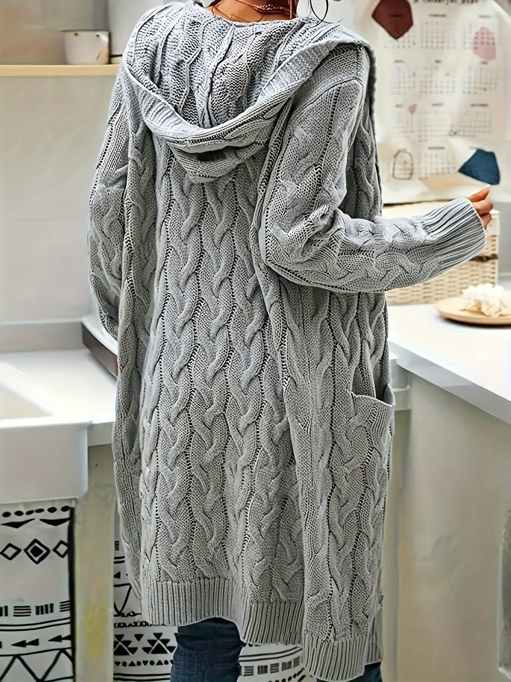 Silver Knit Longline Cardigan Jasmine's Boutique Australia
