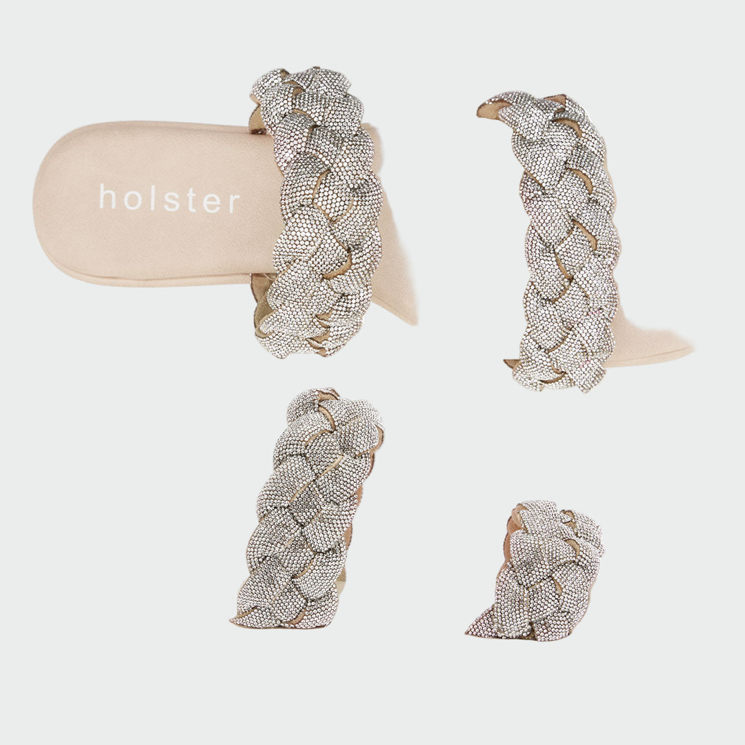 Holster Braided Sparkle Slides – Champagne Jasmine's Boutique Australia
