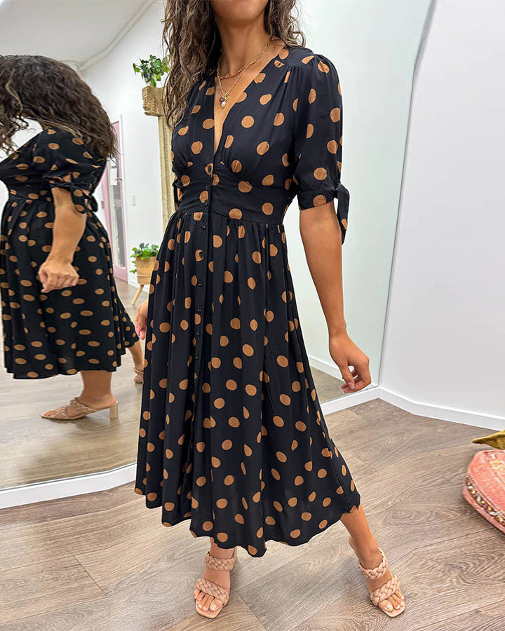 Monique™ | Elegant Polka Dot Dress Jasmine's Boutique Australia