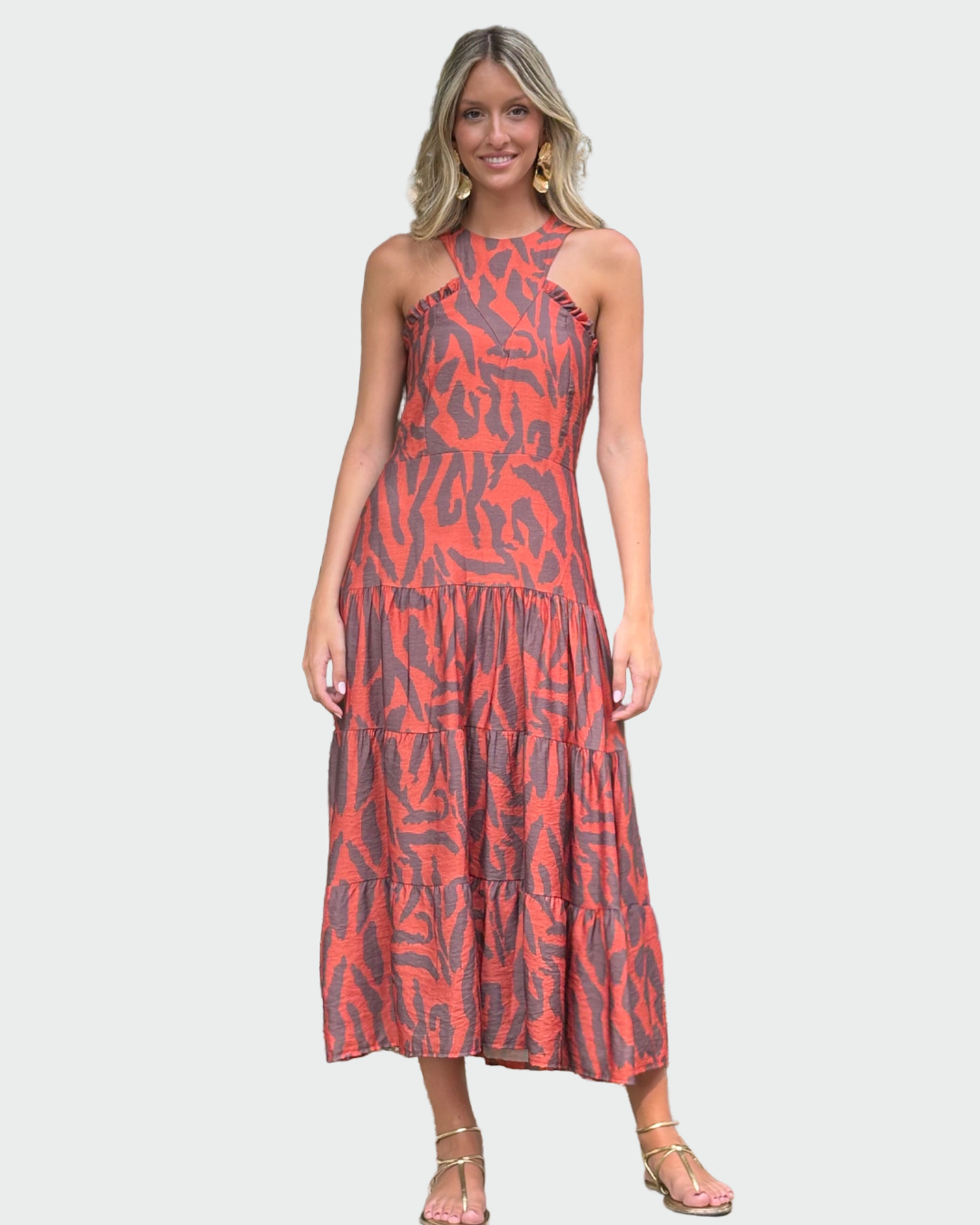 Cala Dor orange dress Jasmine's Boutique Australia
