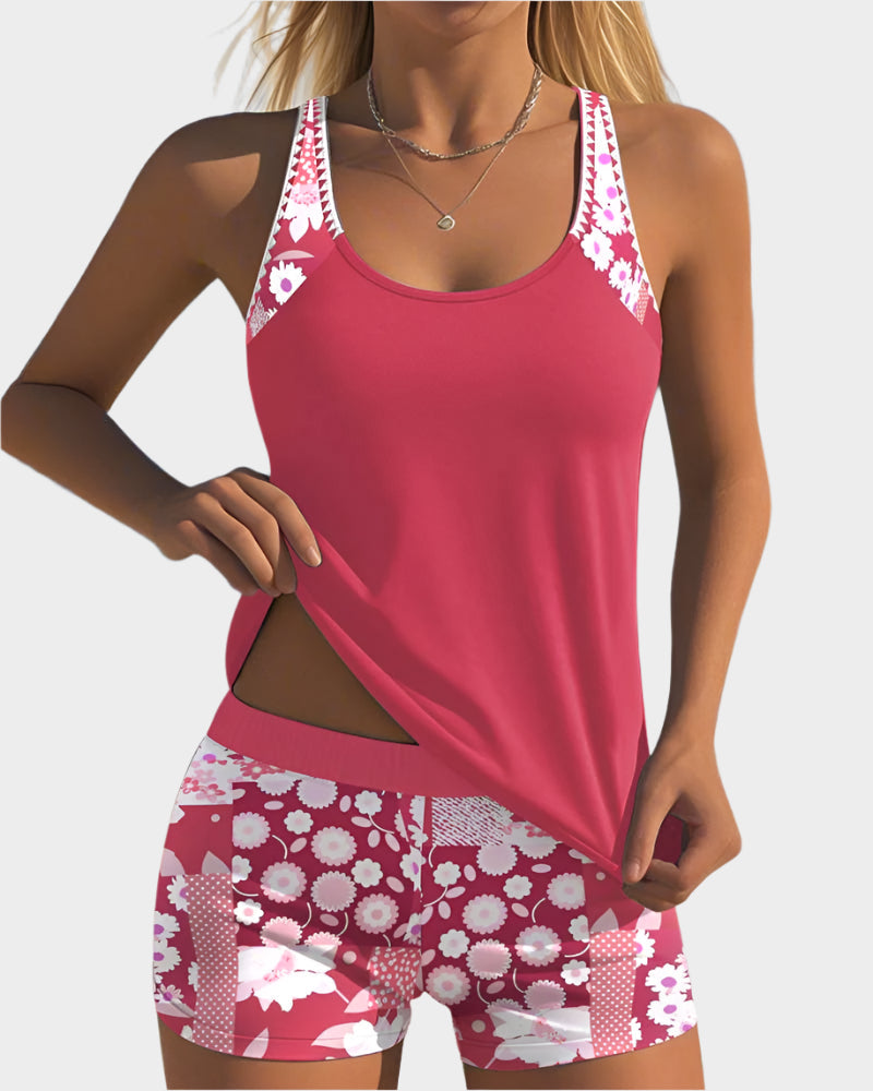 Comfortable Two-Piece Swimsuit with Floral Design Jasmine's Boutique Australia