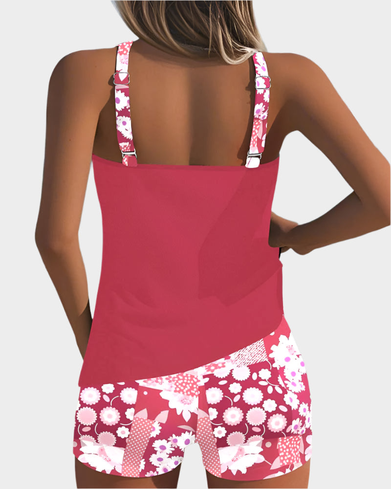 Comfortable Two-Piece Swimsuit with Floral Design Jasmine's Boutique Australia