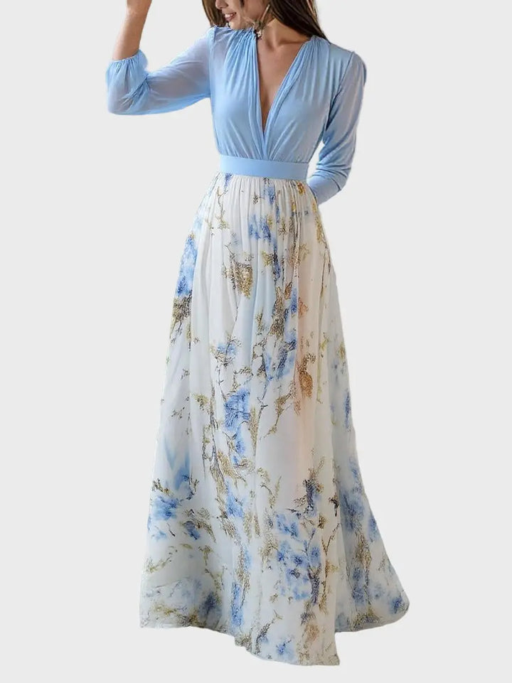 Sky Blue Floral Elegance Dress Jasmine's Boutique Australia