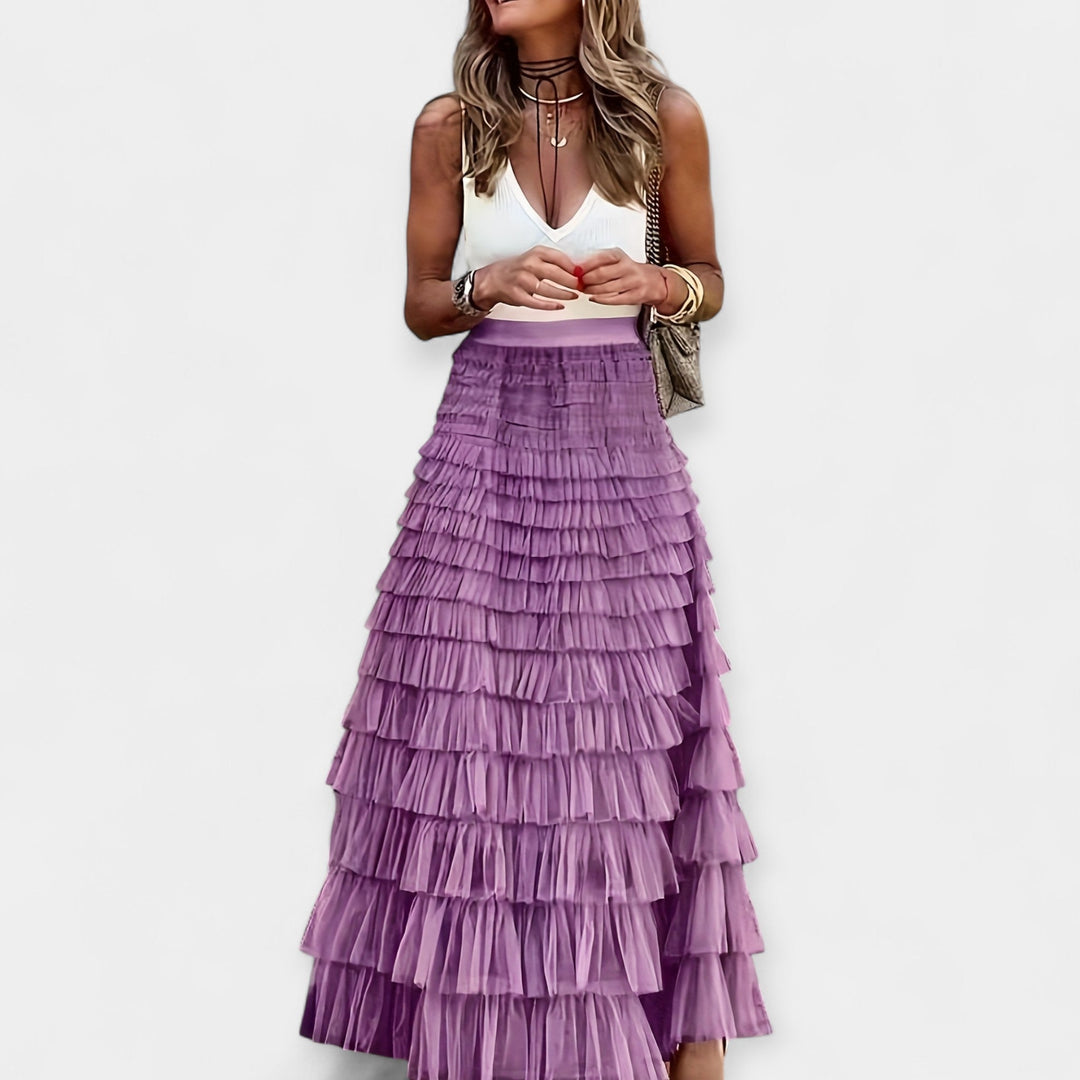 Boho Skirt with Mesh Satin Hem Jasmine's Boutique Australia