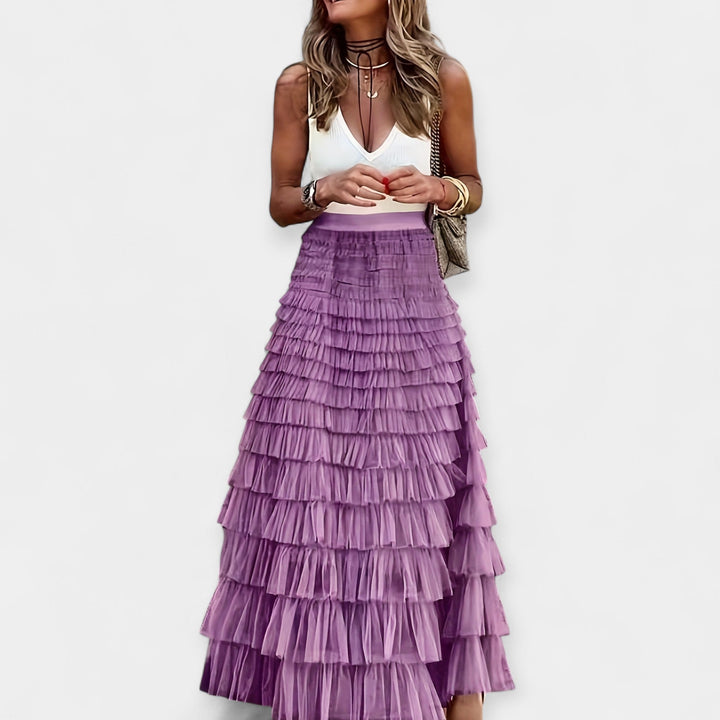 Boho Skirt with Mesh Satin Hem Jasmine's Boutique Australia