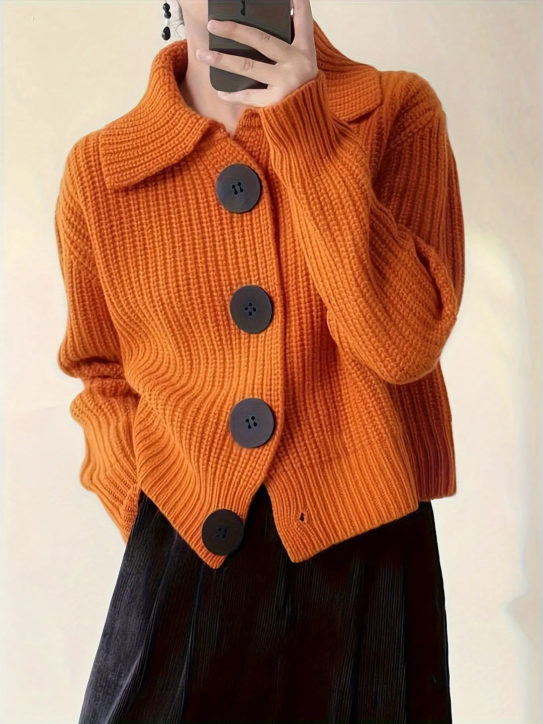 Amber Glow Chunky Button Cardigan Jasmine's Boutique Australia
