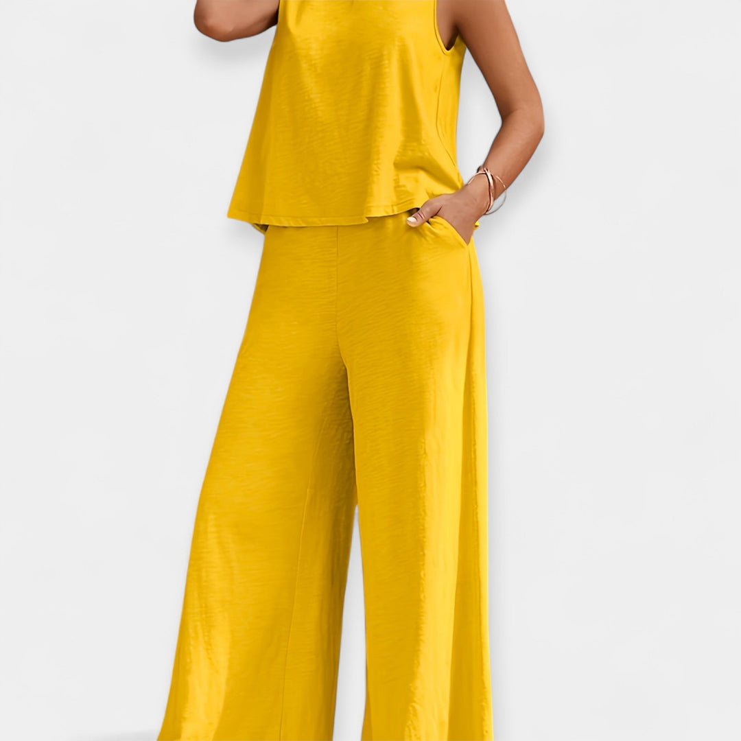 Set of Sleeveless Top and Wide Pants Jasmine's Boutique Australia