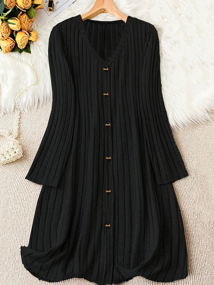 Buttoned Ribbed Knit Dress Jasmine's Boutique Australia