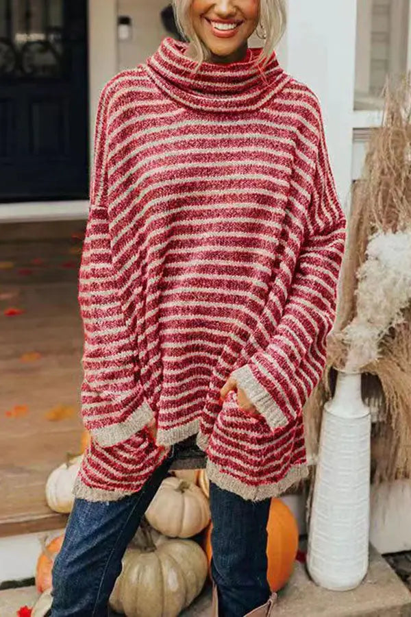 Harvest Striped Turtleneck Sweater Jasmine's Boutique Australia