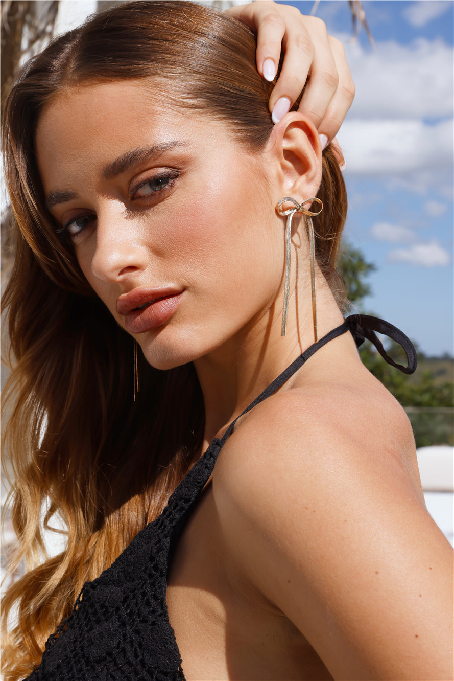 14 Karat Gold-Plated Bow Earrings Jasmine's Boutique Australia