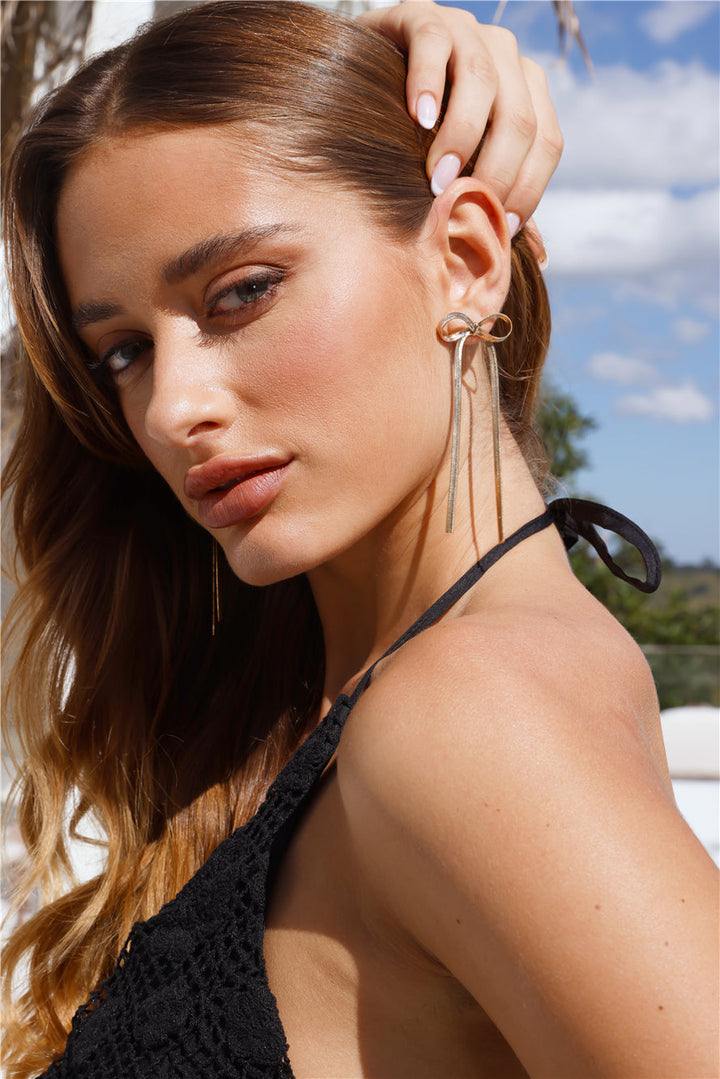 14 Karat Gold-Plated Bow Earrings Jasmine's Boutique Australia