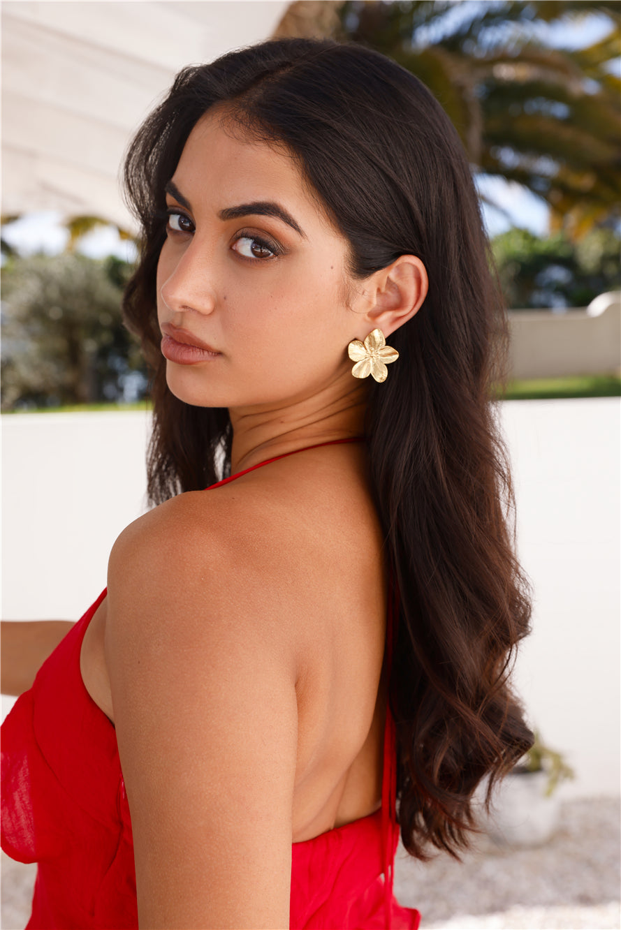 18 Karat Gold-Plated Fave Flower Earrings Jasmine's Boutique Australia