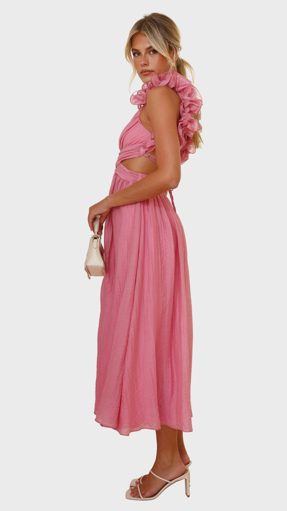 Rosé Bloom Cutout Midi Dress Jasmine's Boutique Australia