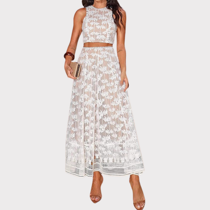 Delphine | Lace Two-Piece Set — Tank & Skirt Liora Lane Boutique