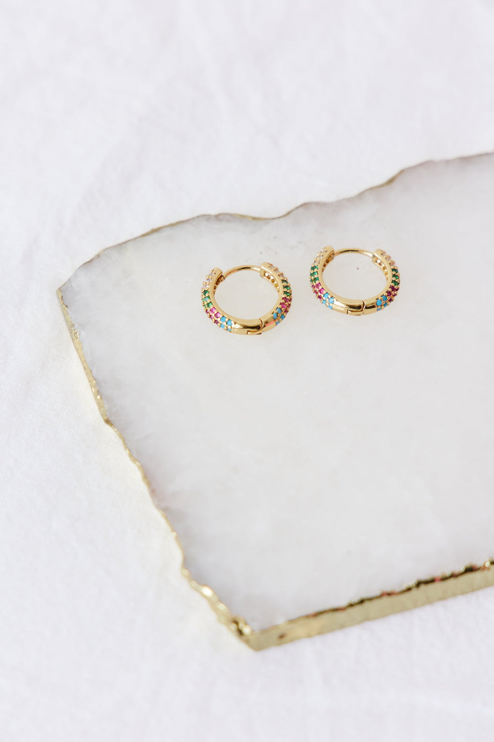 Gold-plated 18-carat earrings, solid stone earrings Jasmine's Boutique Australia