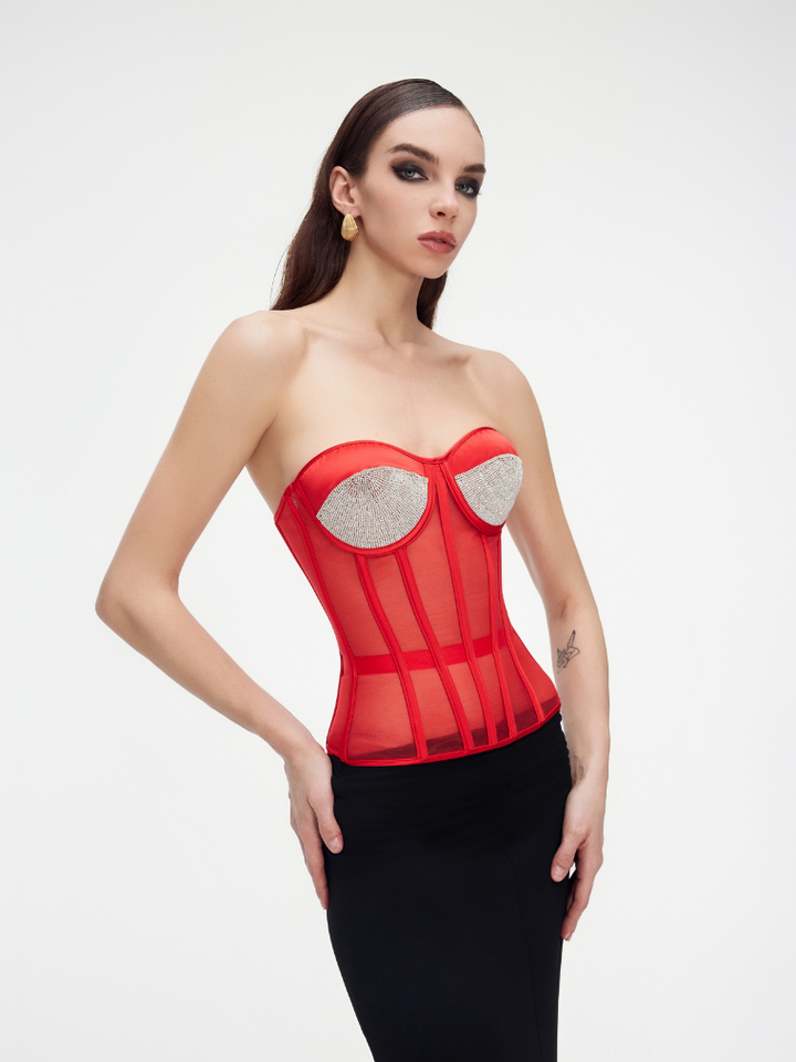 Crimson Spark Bustier Corset Jasmine's Boutique Australia