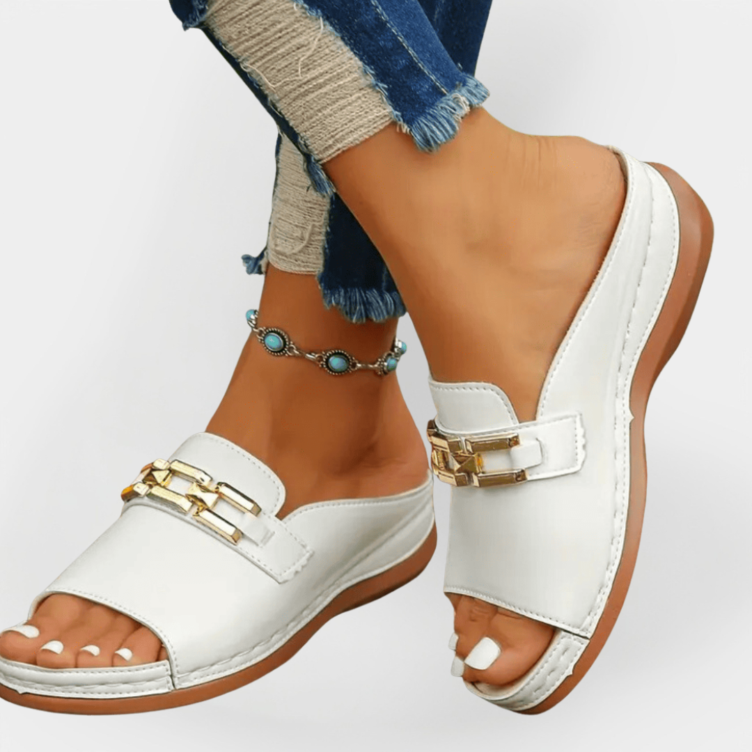 Orthopedic Leather Flip-Flops Liora Lane Boutique