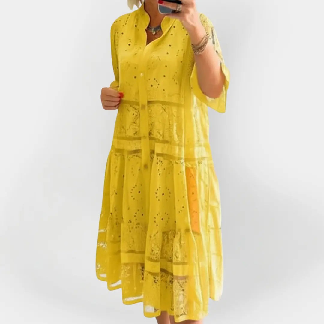 Lace Dress with Sleeves and Front Buttons Jasmine's Boutique Australia