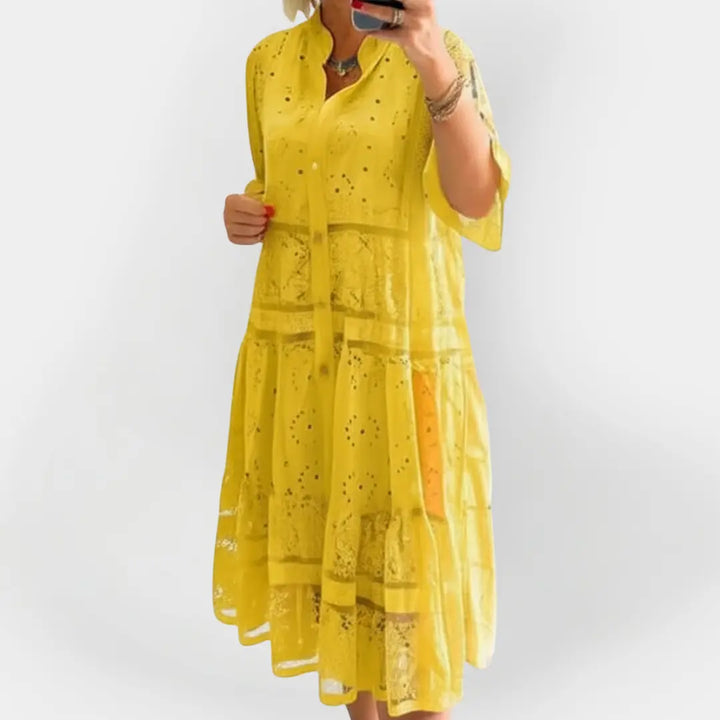 Lace Dress with Sleeves and Front Buttons Jasmine's Boutique Australia