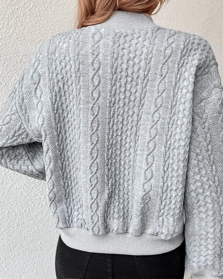 Quilted Cable Knit Bomber Jacket Jasmine's Boutique Australia