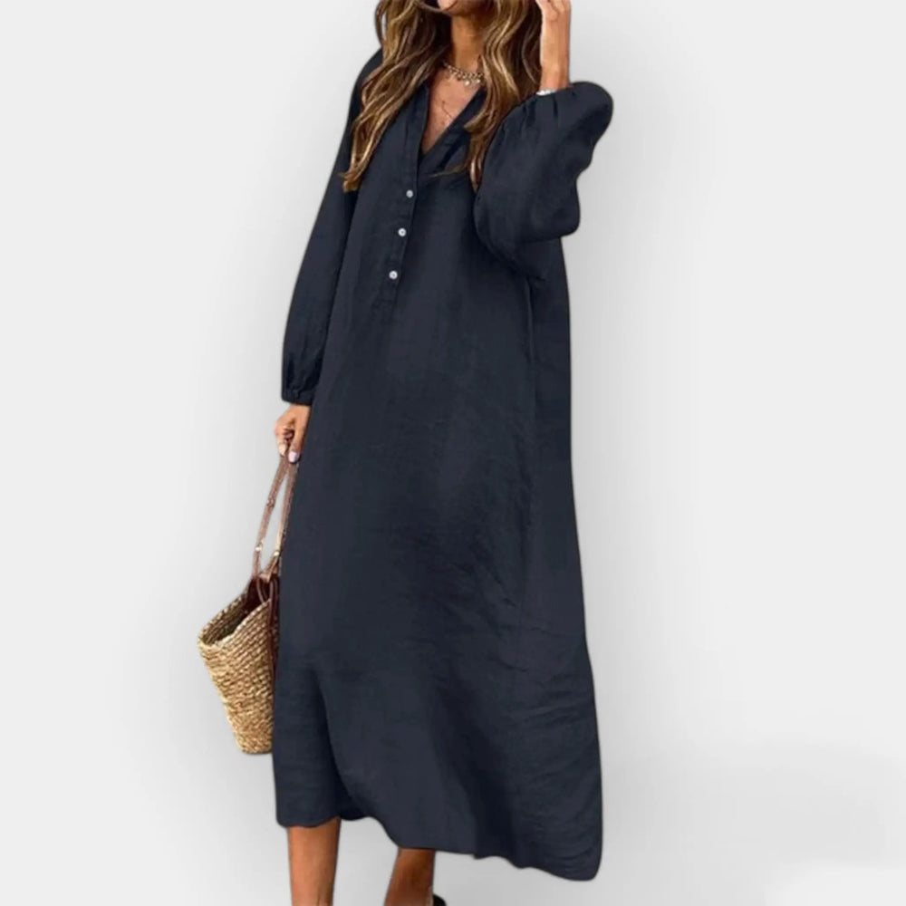 Elegant Linen Dress with Stylish Line Jasmine's Boutique Australia