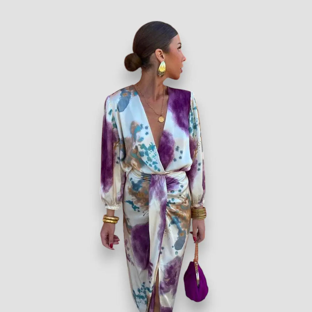 Elegant Satin Tie-Dye Dress Jasmine's Boutique Australia