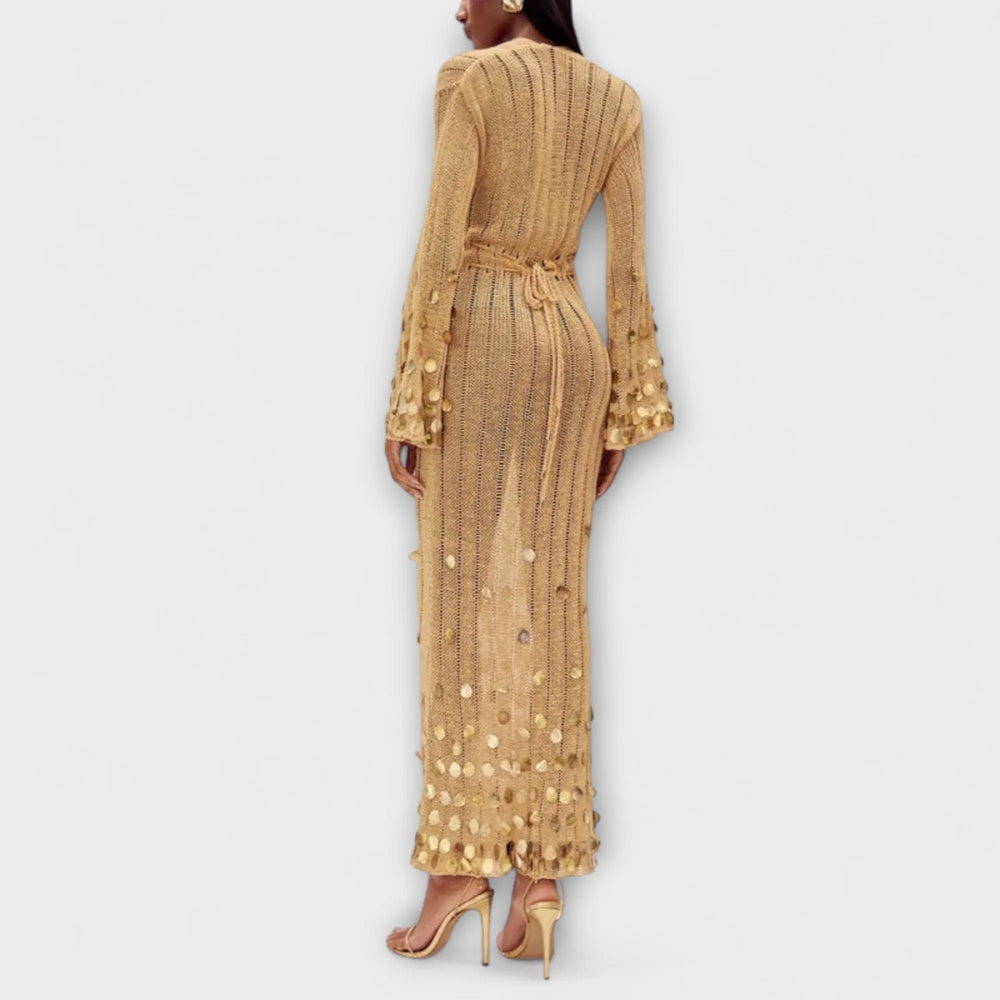 Gold Knit Maxi Dress by Dolly Jasmine's Boutique Australia