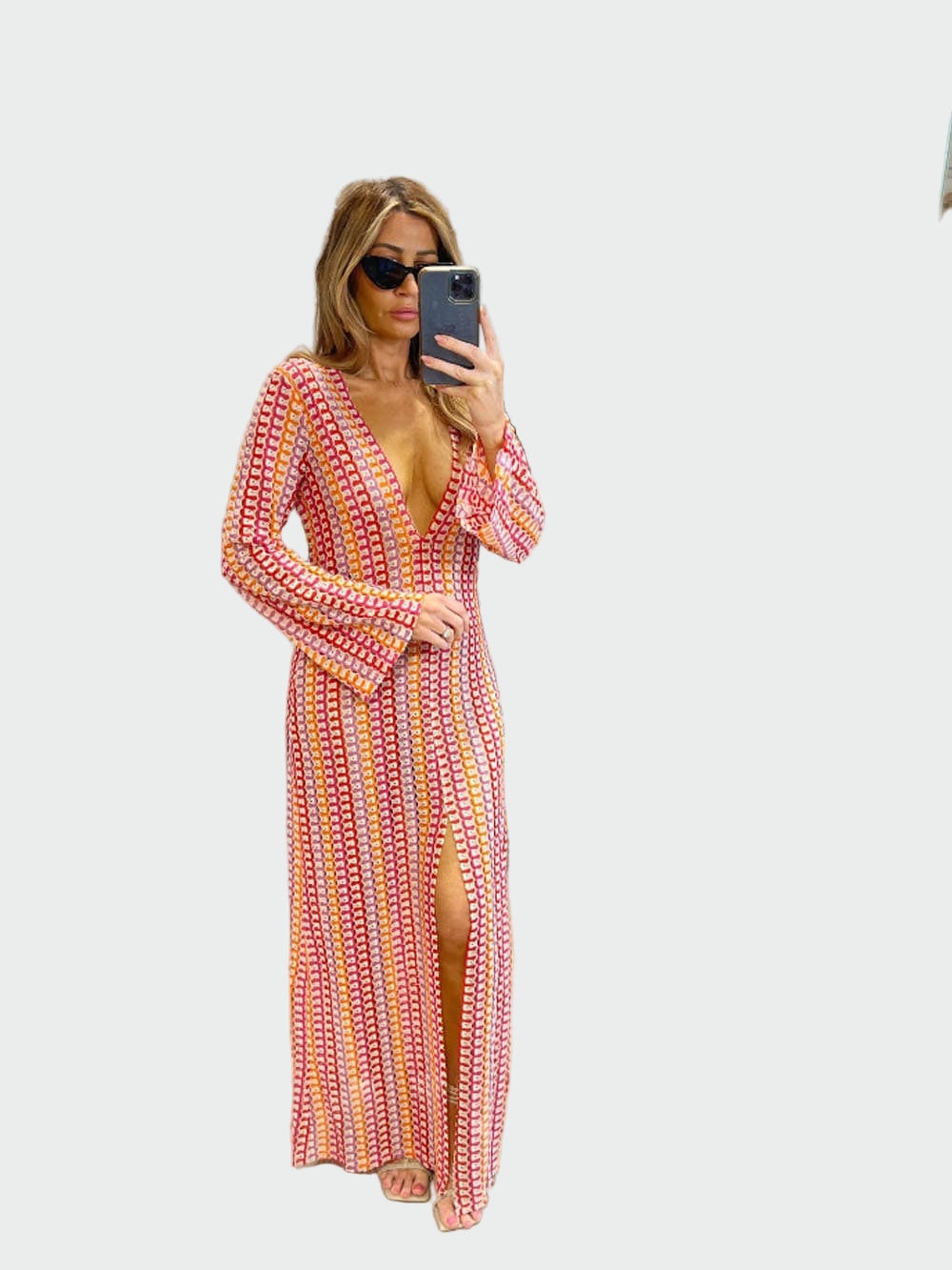 Red Boho Crochet Striped Maxi Dress Jasmine's Boutique Australia