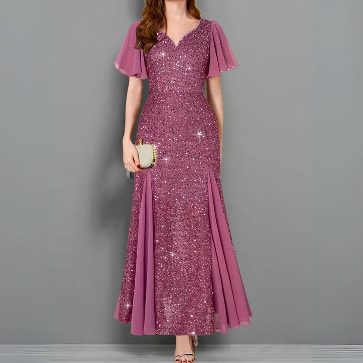 Scarlet Elegance Sequin Evening Gown Jasmine's Boutique Australia