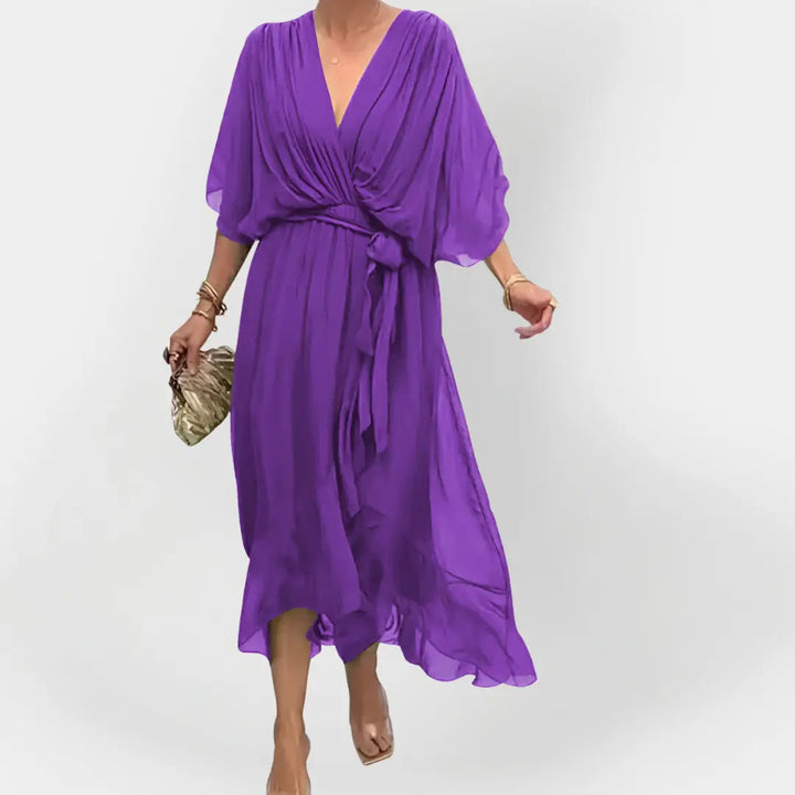 Chiffon Dress with V-Neck Jasmine's Boutique Australia