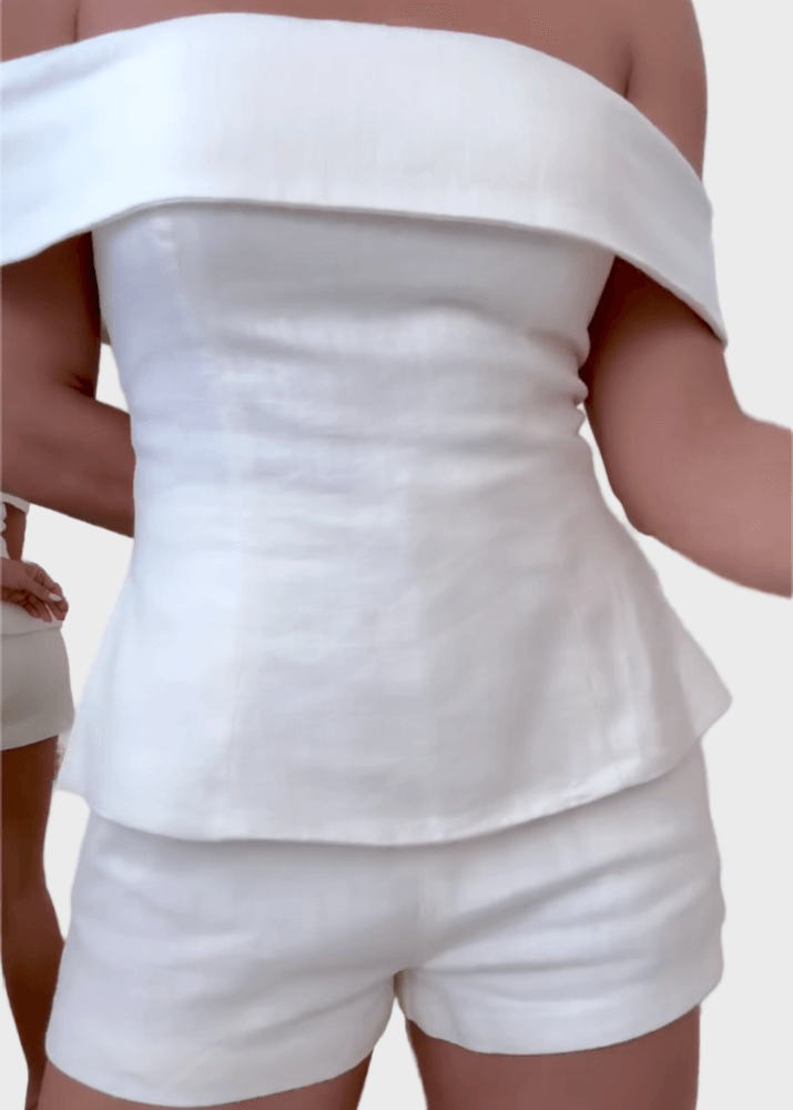 Santorini Breeze Linen Set Jasmine's Boutique Australia