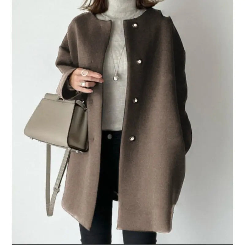 Ébène Minimalist Wool-Blend Coat Jasmine's Boutique Australia