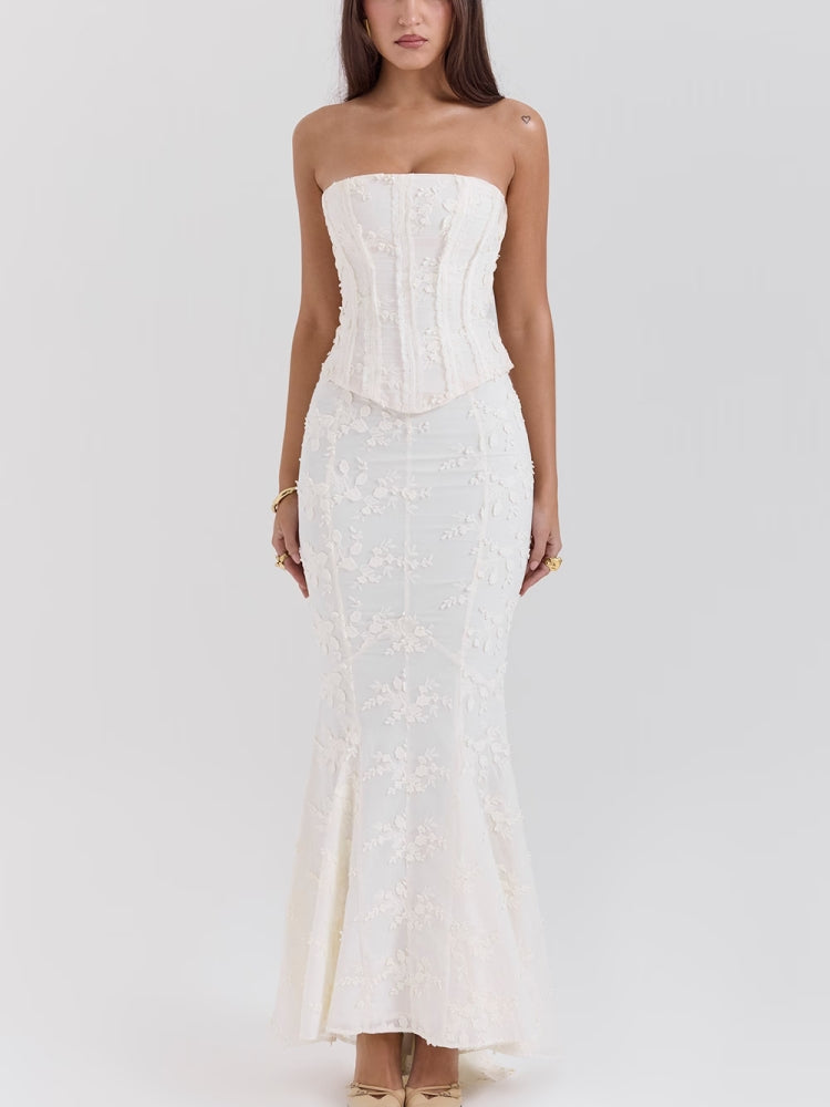 Off Shoulder Embroidered Maxi Dress Jasmine's Boutique Australia