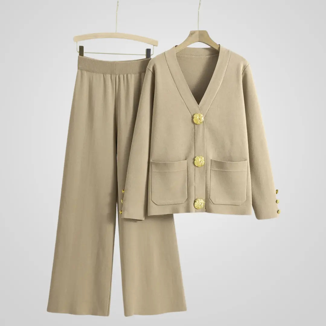 Gold Button Knit Set Jasmine's Boutique Australia