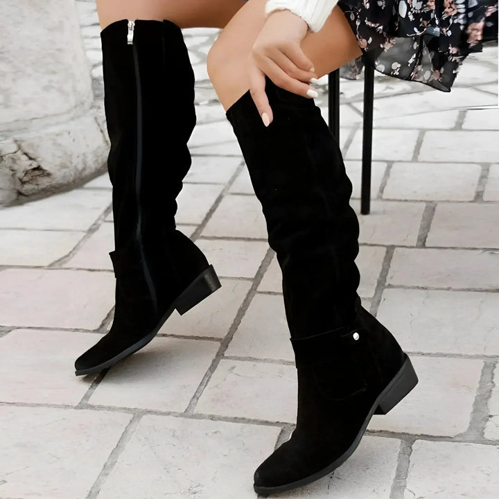 Midnight Velvet Knee-High Boots Jasmine's Boutique Australia