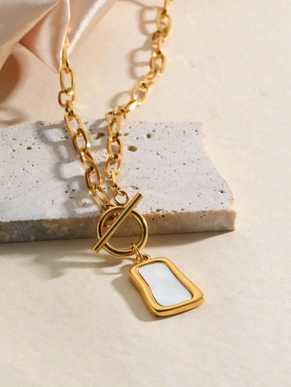 Gold-Plated Geometric Square Necklace Jasmine's Boutique Australia