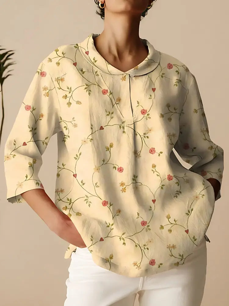 Vintage Floral Pleat Blouse Jasmine's Boutique Australia