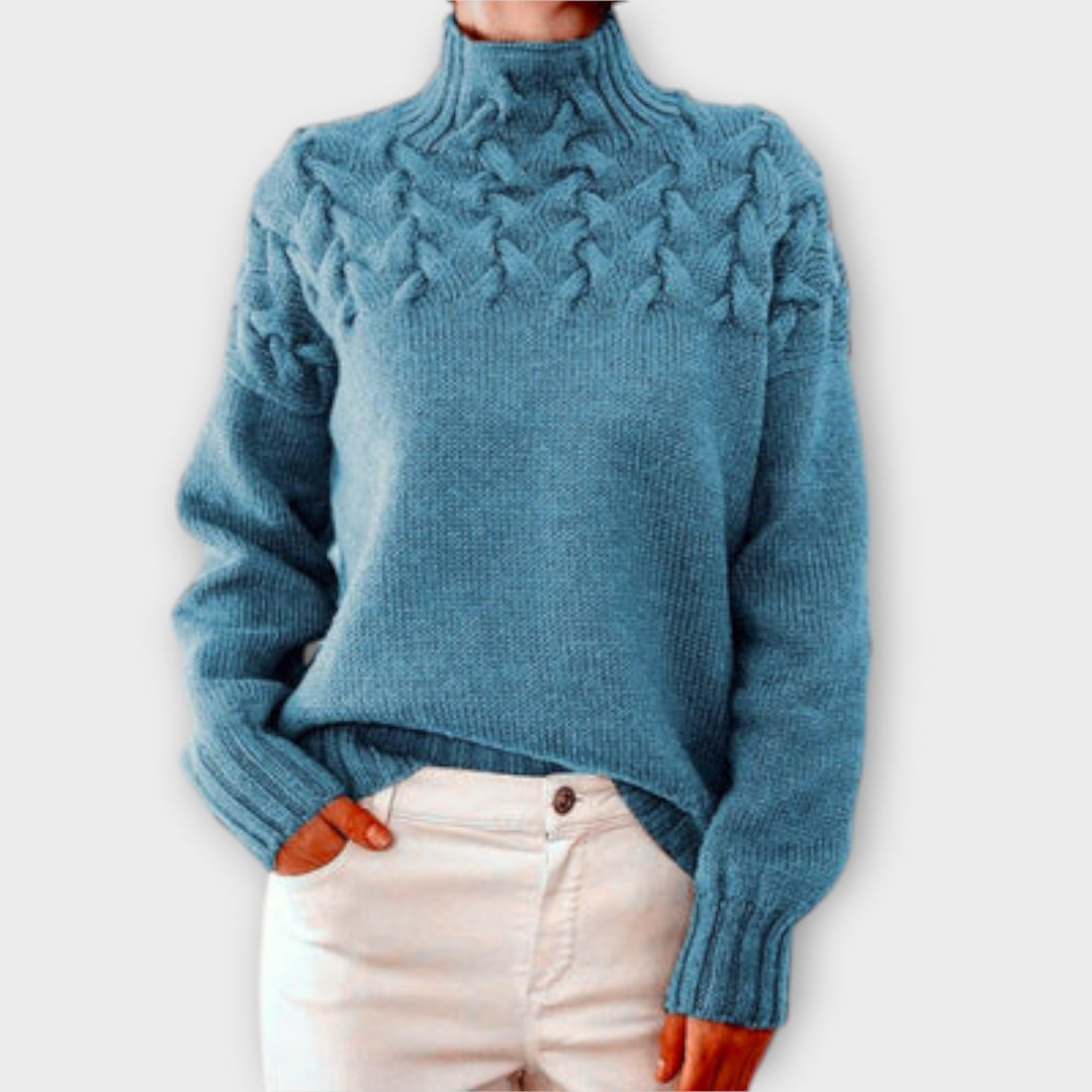 Eva - Women's Sweater with Knitting Detail Liora Lane Boutique