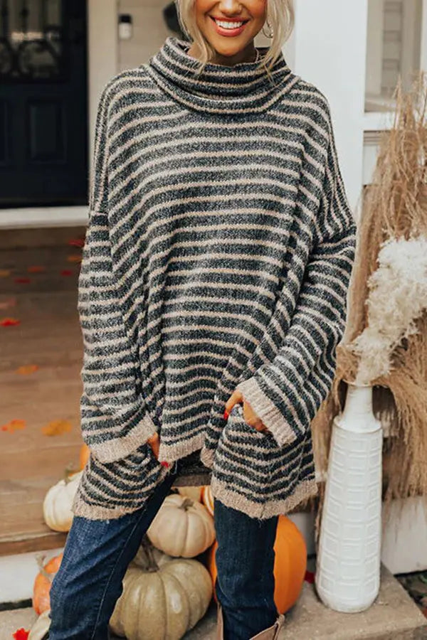 Harvest Striped Turtleneck Sweater Jasmine's Boutique Australia
