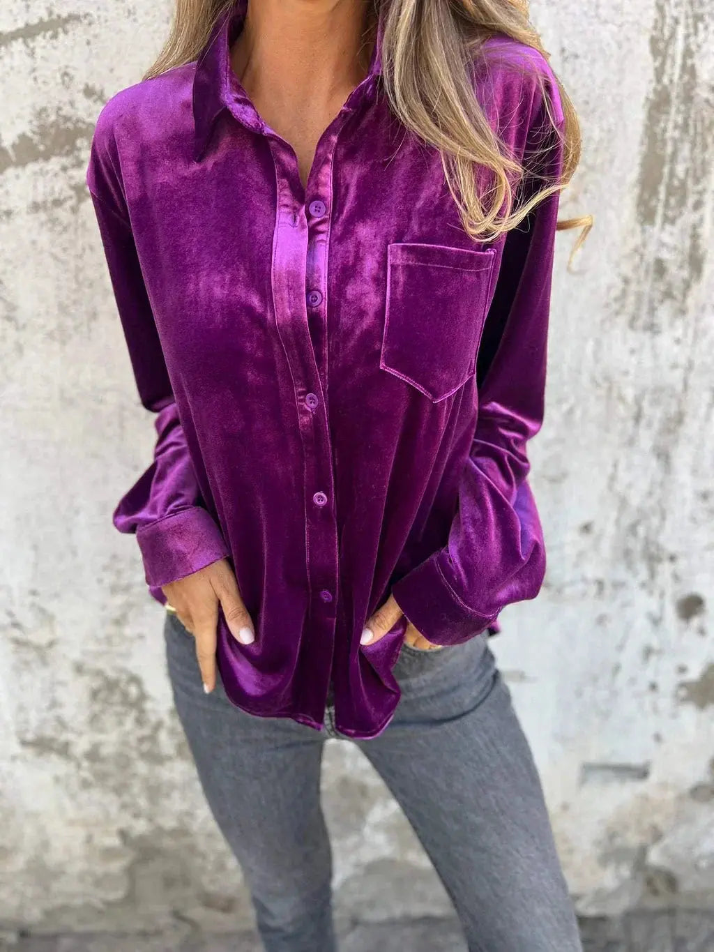 Velvet Wine Luxe Shirt Jasmine's Boutique Australia