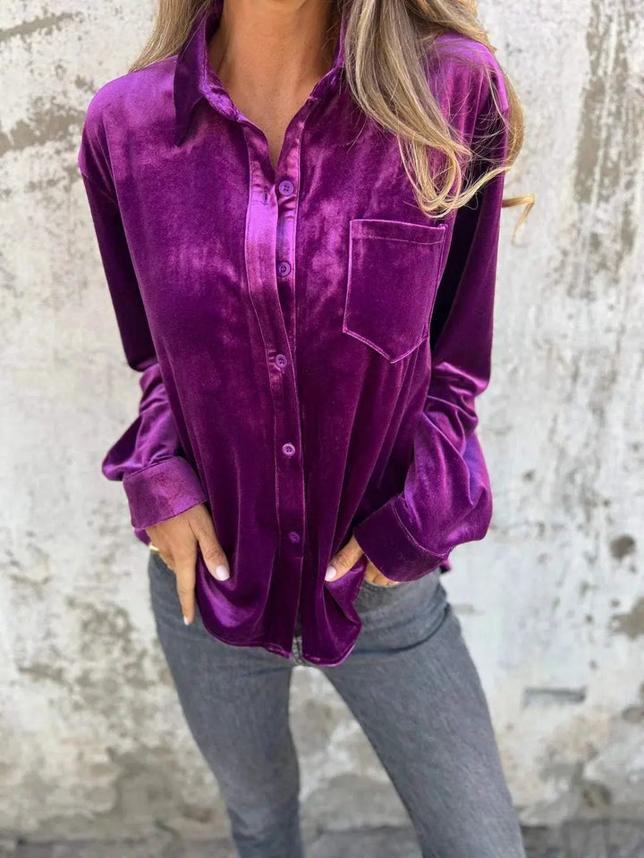 Velvet Wine Luxe Shirt Jasmine's Boutique Australia